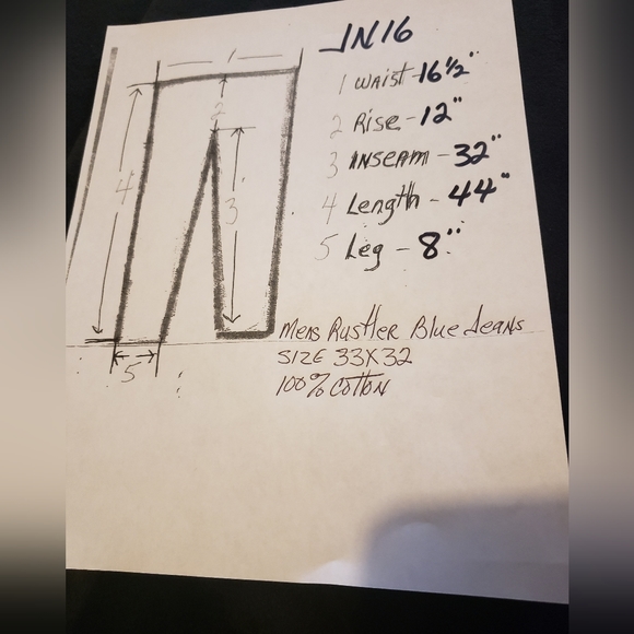 Mens Rustler Blue Jeans 33x32 100% Cotton - Picture 11 of 11